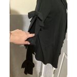 August Silk Cardigan Womens Small Black Open Front Bow Sleeve Sweater Knit Drape Photo 2