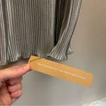 Reformation Elora Knit pants wide leg long length Silver metallic shine NWT Photo 8