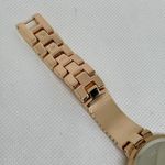 Women’s gold tone quartz analog watch rhinestones 36mm round links band running Photo 6