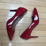 Calvin Klein Red Patent Gayle Pumps Heels Pointed Toe Size 9 Photo 1