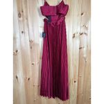 Lulus NWT  Got the Glam Wine Red Pleated Cutout Maxi Dress Wedding Bridesmaid M Photo 4