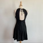 Maurice's Vintage 80s 90s Solid Black Sequin Satin Open Back Cocktail Dress Photo 4