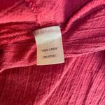 J. Jill Skirt Womens Large Pink Crinkle 100% Linen Drawstring Waist Midi Length Photo 6