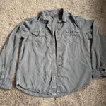 Natural Reflections Grey Button Down Long Sleeve Shirt Front Pockets size medium Photo 0