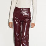 LNA NWT Crinkle Patent Pant in Wine Size L Photo 0