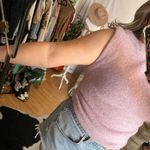 ZARA  Button Shoulder Cropped Knit Top Lilac Size Small Photo 4