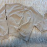 If It Were Me Cream Twist Front Sweatshirt Photo 3