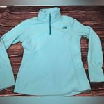 The North Face woman aqua blue glacier quarter zip top size small Photo 0