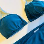 Xhilaration Dark Teal Triangle Padded Halter Bikini Top & Side Tie Bottoms S / M Photo 1