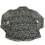 Walter Baker  Shirt Womens Medium Black Floral Button Up Jeny Ruffle Georgette Photo 3