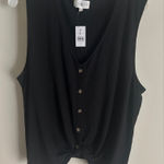Lou & grey NWT Women’s V-Neck Button Front Shirt Vest Tank Top Size XL Photo 0