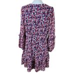 Leslie Fay  Floral Ruffle Hem Dress 8 Long Sleeve Boho Spring Garden Party Photo 2