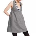 Anna Sui  for Target Sleeveless Metallic Gray Boucle V-Neck Shift Mini Dress 3 Photo 0