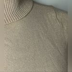 New York & Company Y2K Rose Gold Glitter Fitted Turtleneck Sweater Size Small Pink Photo 7