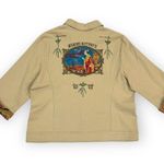 Madame Butterfly Beaded Blazer Jacket by Faith Size Large Tan Photo 0