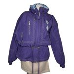 POWDERHORN Western Sport Purple Ski Snow Jacket Cinched Waist Size 14 VINTAGE Photo 0