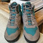 Vintage L.L. Bean Merrell Lazer Hiking Boots Leather Teal Purple Women's Size 8 Gray Photo 0