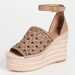 Tory Burch Basketweave Espadrille Ankle Strap Wedges Leather Size 10M New in Box Photo 0