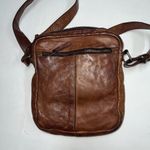Vintage Leather Crossbody Purse Bag Brown Privata 10X9" Womens Ladies Photo 3