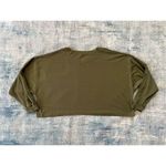 Champion Green Waffle Knit Cropped Sweatshirt Medium Photo 1