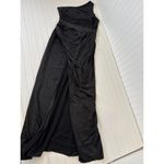 Lulus NWOT  Dreaming of Elegance Black Satin One-Shoulder Maxi Dress Wedding Sz L Photo 1