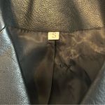 None Faux Leather double breasted fitted blazer jacket, size XS/S, NWOT Photo 4