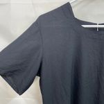 Vintage women's black scoop neck short sleeve casual modest kurta slit dress L Size L Photo 2