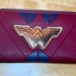Wonder Woman Zip Wallet Burgundy & Gold Red Photo 1