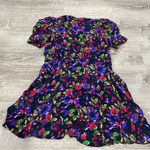 Saloni Lea Floral Print Puff Sleeve Wrap Mini Dress Purple Size 2 Photo 3
