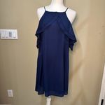 Nordstrom Dee Elly Shoulder Detail Swing A Line Dress Navy - size Large Photo 2