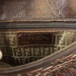 Fendi Vintage Woven Small Leather Crossbody Brown Bag Photo 4