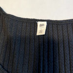 BP . Womens Top Black Size Large Pointelle Rib Henley Lettuce Hem Photo 1