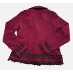 Karl Lagerfeld  Blazer Womens Small Red Fringe Detail Jacket‎ Wool Blend Photo 1