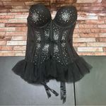 Victoria's Secret Elegant Black Corset with Rhinestone Detailing size 34D Photo 3