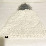 The North Face  Womans White Cable Thick Knit Pom Pom‎ Beanie Hat Photo 4