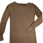 Mango Gold Shimmer Long Sleeve Round Neck Sweater Dress Size S Photo 1