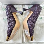 Bottega Veneta Plum Quilted Pattern Leather Pumps Heels Size 36 Shoes $1200 Photo 4