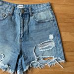 superdown Blue Denim Distressed High Waisted Shorts Size 26 Photo 3