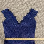 Prom Dress Women's Sz 10 Madeline Gardner New York Navy Sequin Beaded Long Gown Blue Photo 5