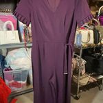 Tommy Hilfiger purple overall dress pants short sleeves v-neck tie belt Photo 4