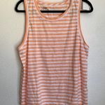 NWT J. Crew Factory Girlfriend Striped Tank Top in Washed Melon BY944 Orange Size L Photo 1