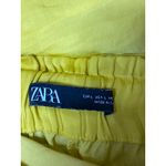ZARA Women's Yellow High Rise Pull On Pleated Wide Leg Trousers Pants Size L Photo 3