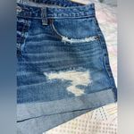Abercrombie & Fitch Ames Distressed Low Rise Boyfriend Short In Medium Wash Photo 3