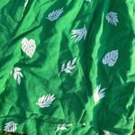 Ann Taylor Shorts 8P Linen Paperbag Embroidered Leaves Belt Pleated Green Pocket Photo 3