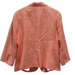 Talbots NEW  Women Coral Pink Linen Blend 3/4 Sleeve 1 Button Blazer Jacket Sz 14 Photo 2