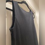 Bebe Black Square Neck Sleeveless Mini Dress With Front Buttons & Silk Details Photo 9