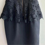 Betsy and Adam  Lace Crochet Peplum Dress with Black Pencil Skirt, Size 10 Photo 12