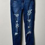 American Eagle  Blue Distressed Jegging Crop Jeans Women's 0 Regular Photo 0