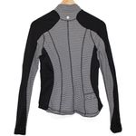 Lululemon Womens Run U-Turn Pullover Black Grey Striped Half Zip Jacket Size 6 Photo 1
