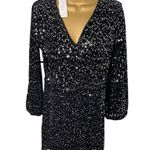 Walmart The Get Sequin Wrap Mini Dress Party Holiday Black XS Photo 0